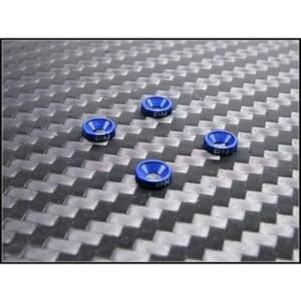 PN Racing Aluminum M2 Countersunk Washer Blue (4pcs)