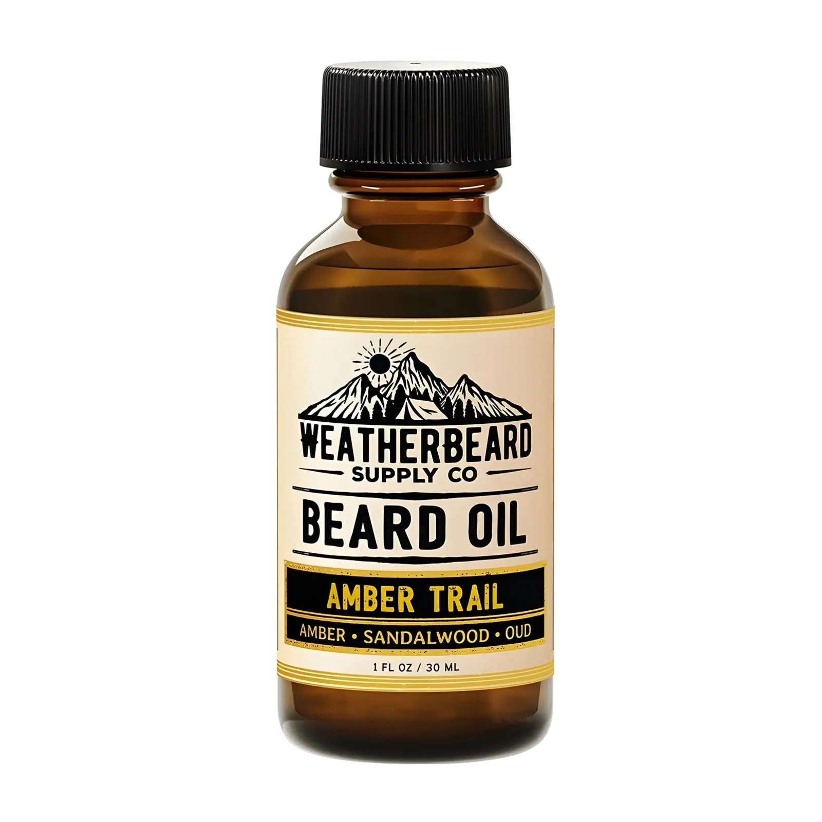 Amber Trail Beard Oil - Amber, Sandalwood, & Oud - Softens & Hydrates