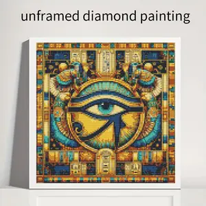 Egyptian Pharaoh Diamond Painting Kit for Adults, 5D DIY Round Drill Full Diamond Art Set for Beginners, Home Art Decoration and Relaxation Gift