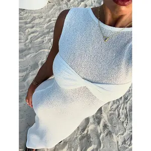 Knitted sheer maxi dress