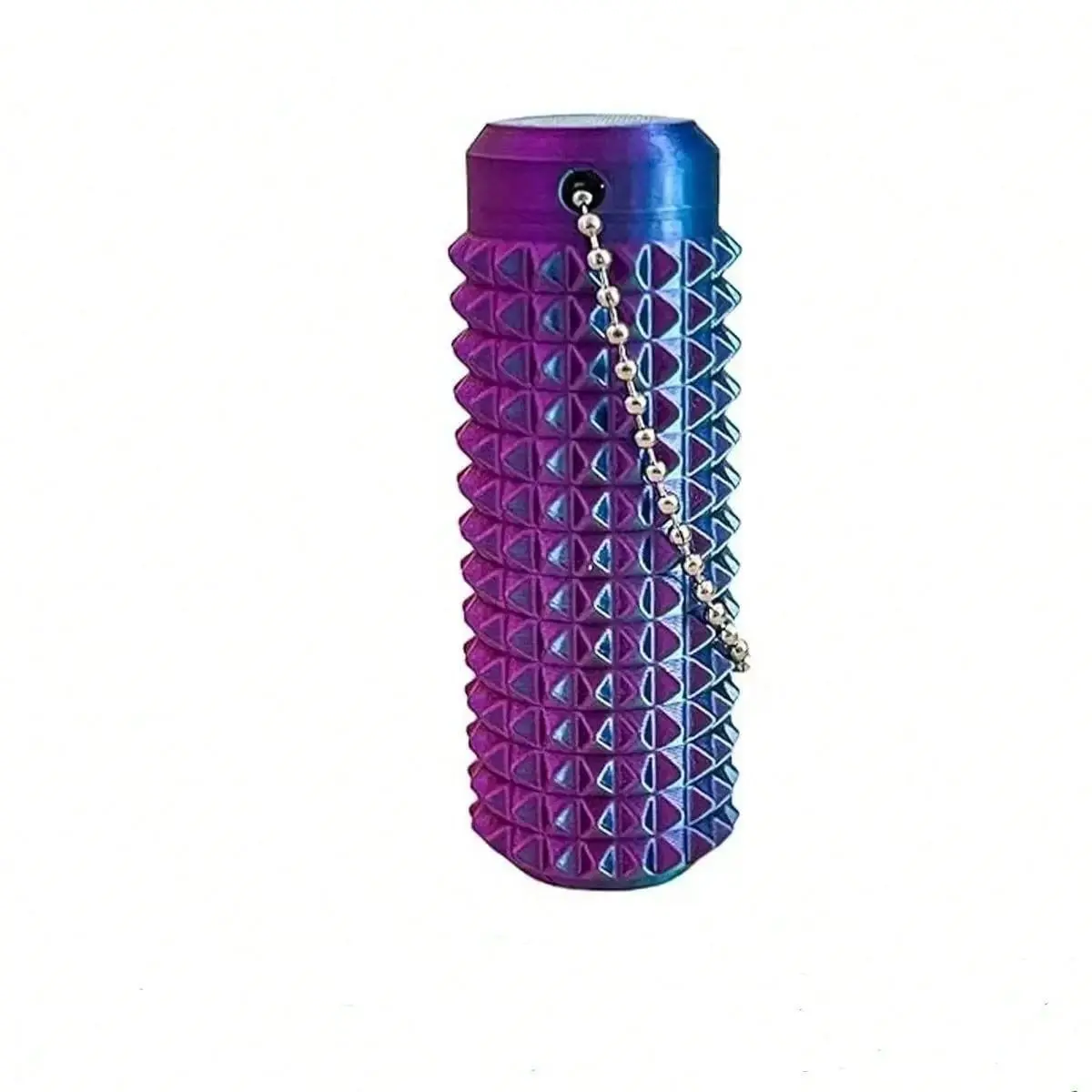 1pc 3D Printed Gradient Color Massage Roller Keychain, Sensory Tool with Textured Spikes & Breathable Holes, Stress Relief Gift, Stylish Cute Keychain, Keychain Accessories, Stylish Keyring