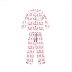 Teddy Bear Satin Pajamas Set - Comfortable Loungewear for Nighttime Wear - Nightwear Womenswear Pjs Homewear