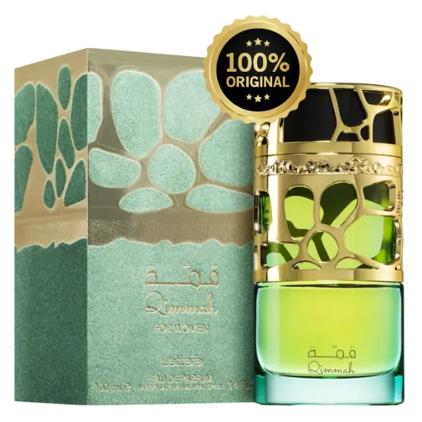 Lattafa Perfumes Qimmah Women's EDP 100ml (3.4 oz) - Floral Gourmand, Floral Fruity Woody, Spiced, Amber Vanilla Fragranced Scent with Cedar, Oudh, Myrrh, Lavender Notes, Floral Gourmand Fragrance