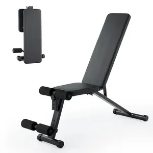 Adjustable Foldable Weight Bench for Home Gym, Heavy Duty Workout Bench with Multi-Position Incline Decline Flat, Full Body Strength Training Bench, Space Saving Design for Small Apartments