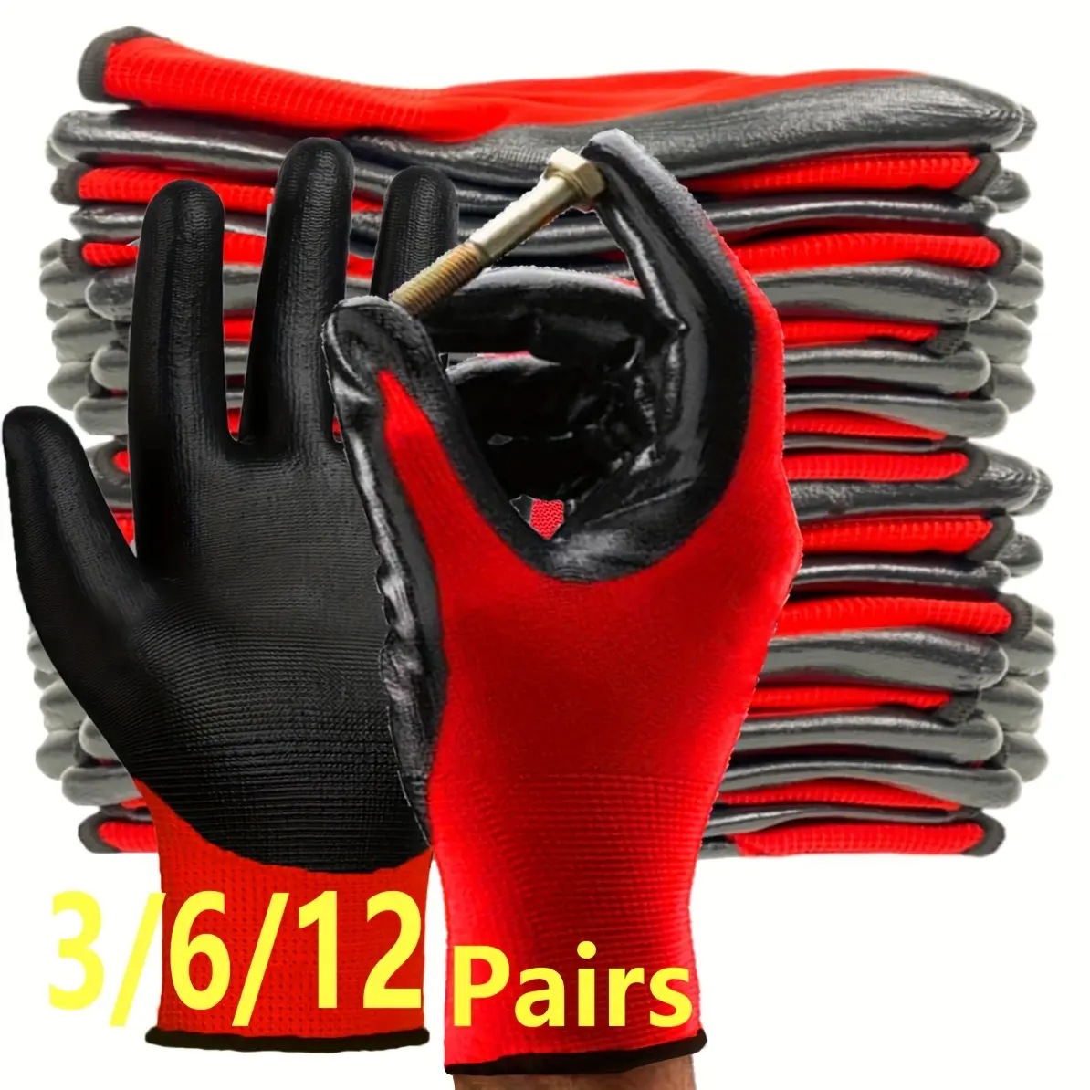 3 Pairs Nitrile Coated Garden Gloves, Comfortable, Snug Fit & Durable for Summer Days Home Outdoor Automotive Repair, Versatile Use Design, Gardening Gloves, Protective Gear, Gloves Bulk