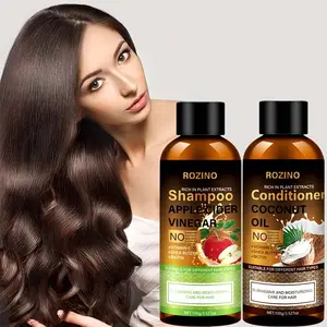 【5 sets at a better price】ROZINO PICHIN Plant Extracts Conditioner & Shampoo Set with Apple Cider Vinegar & Coconut Oil for All Hair Types 200g Natural Hair Care Solution