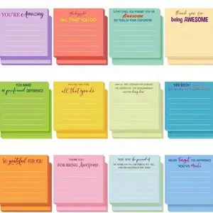12 Pcs Employee Appreciation Sticky Notes ThankYou Gifts Bulk Note Pads with Savings Teacher GiftMini Pocket inspirational Notepads for CoworkerOffice Supply