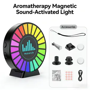 Car Air Freshener Magnetic RGB car sound-controlled ambient light, suitable for car air vents, decorative rhythm light
