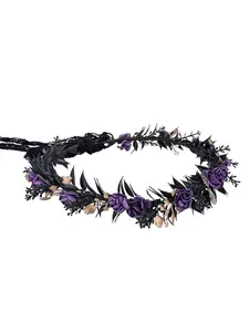 Black Fairy Crown Tiaras - Gothic Flower Headpiece Dark Fairy Spirit Medieval Accessories Renaissance Period Renaissance Period Halloween Role-play Fantasy Photos