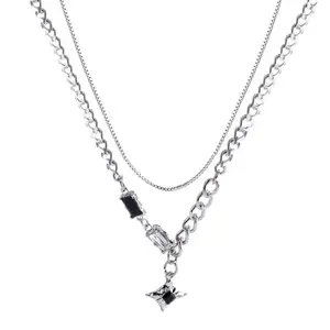 Jackson Wang Inspired Layered Star Necklace, Hip Hop Light Luxury Unisex Choker for chain Men men's jewelry
