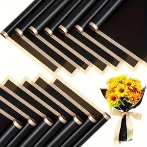 20 Sheet Flower Wrapping Papers Flower Bouquets with Gold Edge Korean Style Wrapping Paper