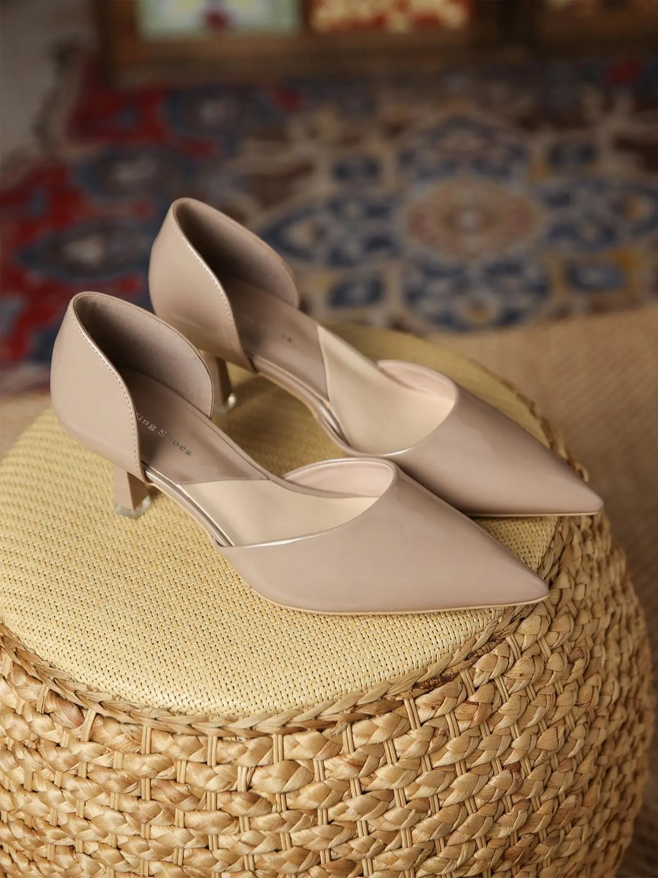 New French Hollow Stiletto Heels Pointed Toe Design Stylish Fashion Commuter Lightweight High Heels, Elegant Classy Medium Width Heeled Shoes for Spring & Fall Slingback High Heel, Elegant Stilettos, Slip On Stiletto