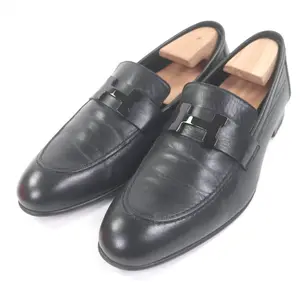 Pre-owned HERMÈS Calfskin Small Leather Goods Hermes Constance Leather Loafers