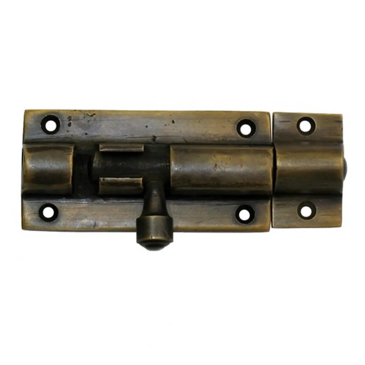 HSB4012 Medium Cylinder Surface Bolt - Hand-Cast Metal Surface Mount Door Hardware, Rustic and Beautiful, for Stately Home Aesthetic Needs (Tools & Hardware)
