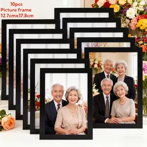 A set of 10 black 5x7/8x10 photo frames, suitable for wall hanging or desktop display, suitable for family photos and home decoration desk goose air  toobz 5*7（10Pcs）