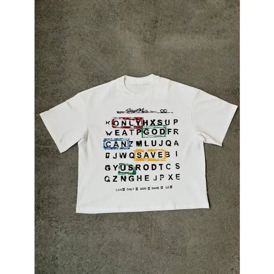 Men's 100%25 Cotton Oversized Hip Hop Graphic T-Shirt, Vintage Gold Grillz Mouth Cross Diamond Chain Print Loose Fit Short Sleeve Tee, Retro Y2K Streetwear Breathable Casual Crew Neck Top for Rap Music Fans Daily Outfits