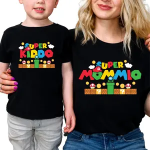 Super Mommio & Super Kiddo Matching Graphic T-Shirt - Gamer Family Tee