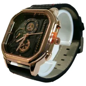 Men's Chronograph Analog Quartz Wrist Watches for Men - Fashion Leather Band, Alloy Case, Durable Design quartz watch