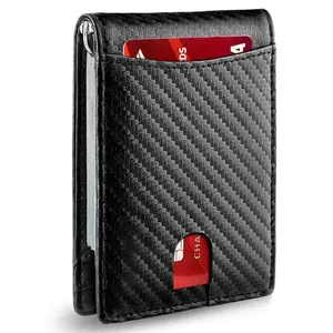 Slim Men's Wallet PU Leather Bifold RFID Blocking Money Clip Credit Card