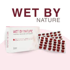 Wet By Nature Soft-Gels - Natural Estrogen-Free Supplement for Female Mucous Membranes, Vegan-Omega, Supports Mental Clarity & Hair Skin Shine