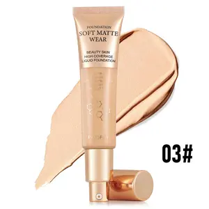 PHOFAY Hydrating Liquid Foundation, Soft Matte Wear Long Lasting Foundation, Lightweight Makeup and Semi Matte, Oil Controlling and Full Coverage, Waterproof and Light Facial Tinted Foundation Cosmetic