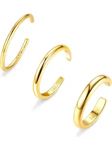 3 Pcs 14K Gold Filled Toe Rings for Women Adjustable Toe Ring Set Summer Jewellery Elegant Fashion Rings