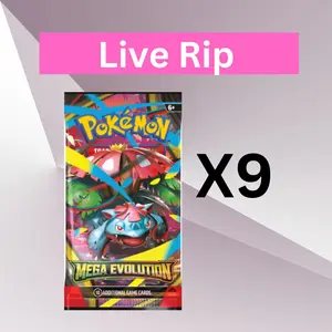 Mega Evolution Pokemon TCG x 9 - English Booster Packs NEW Factory Sealed TCG Cards (9)