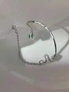 2 Pcs New Snake Shape Ear Cuffs, Minimalist Style Earrings, Unique Design High-End Jewelry for Women, Daily Wear, Office, Date