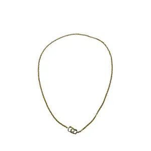 V626 The Woods 22" Brass Skinny Chain with double Square clasp