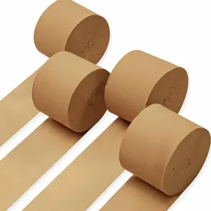 PartyWoo Light Brown Crepe Paper Streamers, 4-Piece 328ft Nude Boho Neutral Pack, Festive Decor for Birthday, Graduation, Woodland Jungle Theme Parties (Wedding, Baby Shower, Anniversary Included)