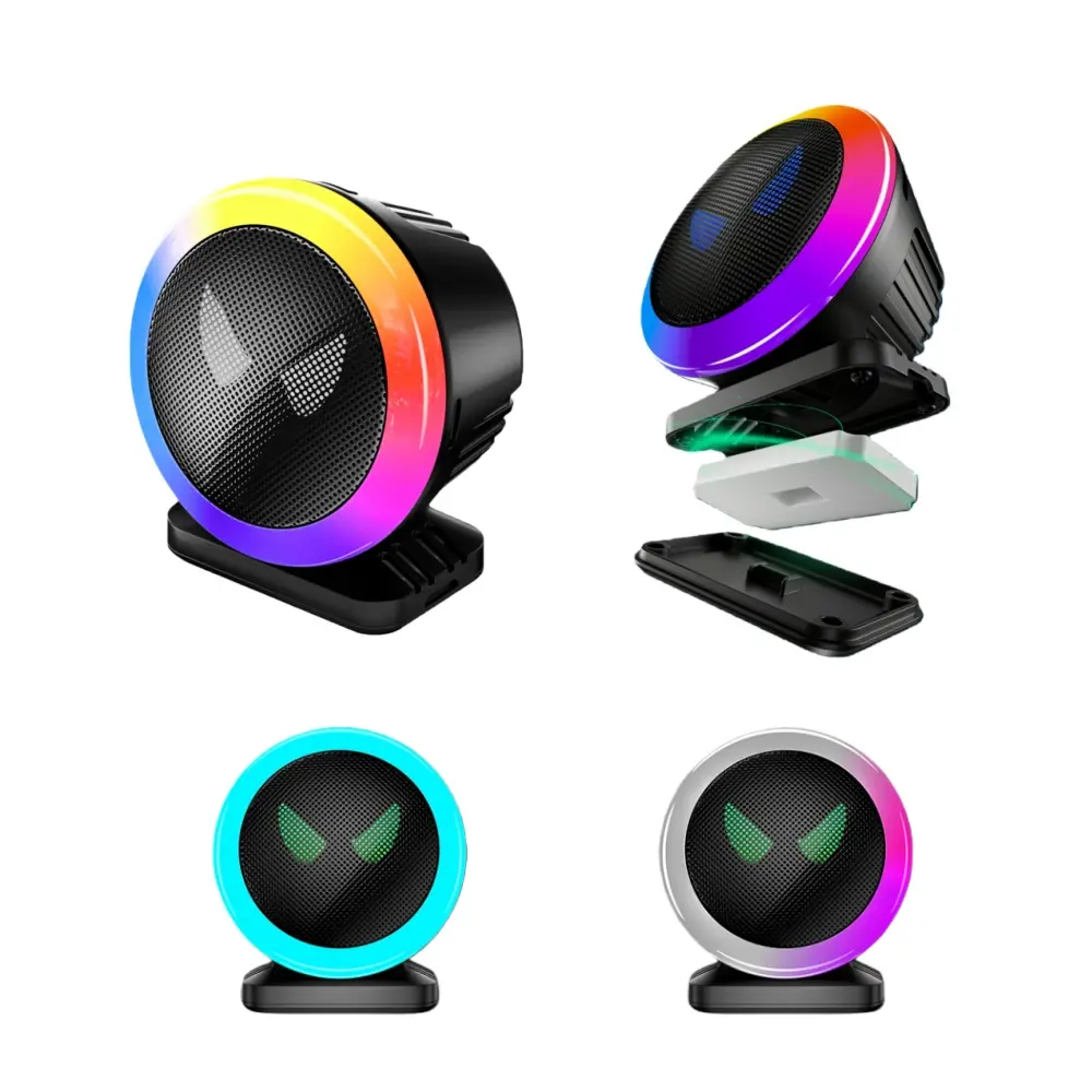 Car Decorative RGB Full-Color Audio Speaker Aroma Diffuser - Compact Smart Voice Pickup Display, Remote-Controlled for DJ Booths, Desktops