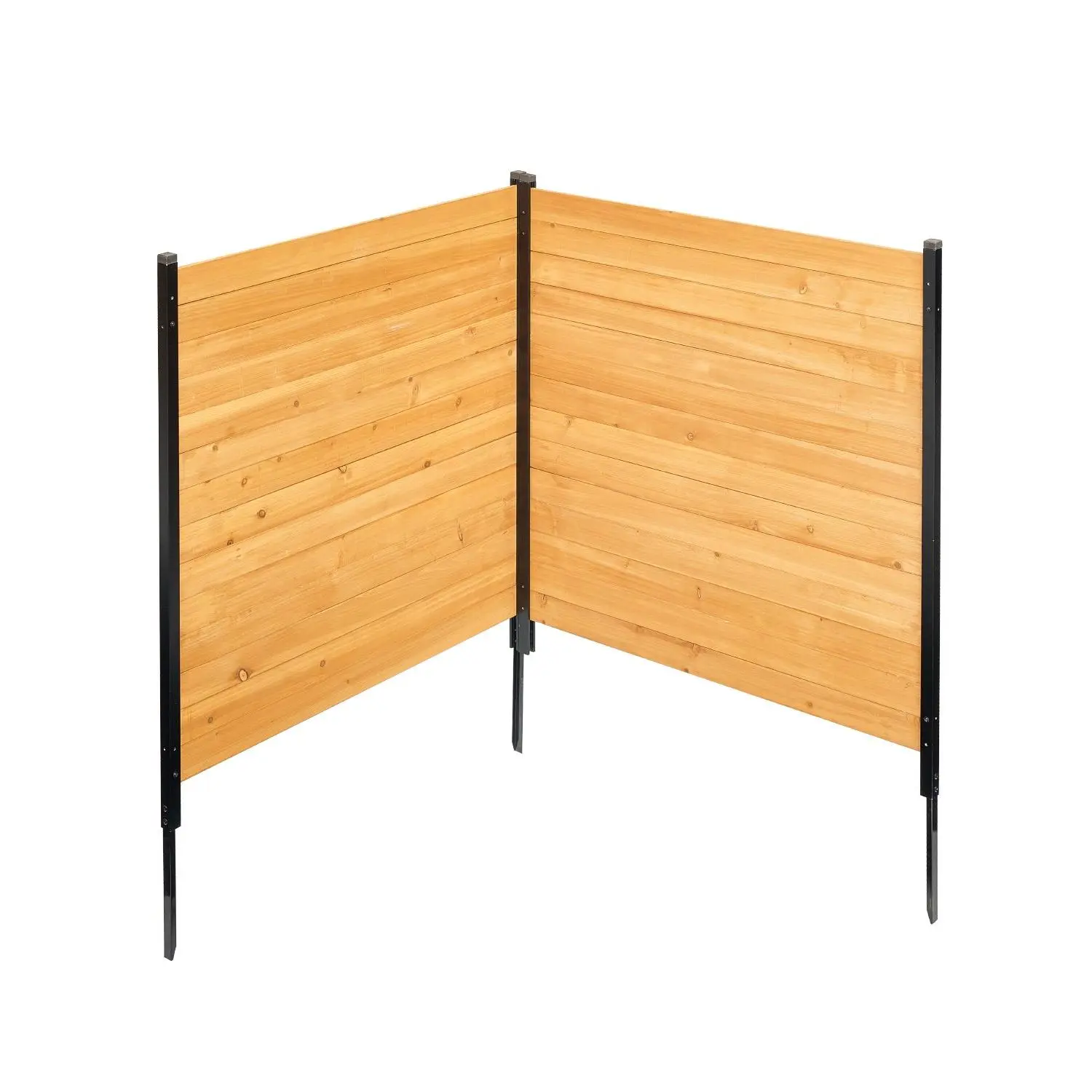 【DealsForYouDays】VEVOR Wooden Privacy Screen - 38" W x 42" L 2-Panel Solid Wood Privacy Fence, Durable for Outdoor Use, Resists Cracking & Deformation, Easy DIY Setup with Metal Stakes, Flexible Configuration to Conceal Outdoor Items (AC/Pool Equipment)