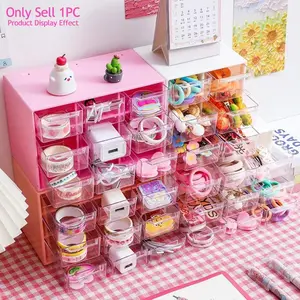 Clear Desktop Jewelry Storage Box, 1 Count 3 Layer 9 Grid Drawer Jewelry Organizer, Home Organizer for Jewelry, Hair Accessories, Makeup, Skincare, Beauty Supplies Organizer, Makeup Cosmetic Organizer, Durable Plastic Organizers