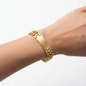 Real Bracelet Double Layer for Real People in 14K Gold Plated 8'', Gold Bracelets