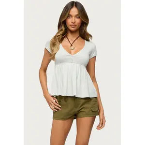 Chere V Neck Babydoll Top