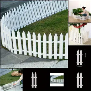 20pcs White Plastic Fence Panels - Durable, Lightweight & Weather-Resistant Mini Picket Fence for Garden Edging Border, Flower Beds, Vegetable Patches, Outdoor Decor, Decorative Garden Fences and Garden Edge Fence - Easy to Install Decorative Fencing