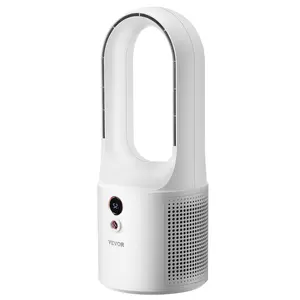 VEVOR Desk Fan Bladeless,  , 12.99 Inch Portable Clooer Desk Fan, 6-Speed USB Quiet Cooling Small Tower Fan with Rechargeable Battery, Easy to Clean & Kids-Friendly, Blows Cold Air for Bedroom, Office, Home