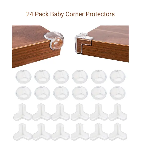 24 Pack Baby Corner Protectors, Clear Table Edge Guards, Furniture Safety Bumpers, Child Proofing Corner Covers Summer Gift