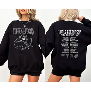 Fantasy Tour LOTR Shirt Middle Earth Inspired Vintage Wizard Quote Flly You Foolls Graphic Tshirt Hoodie Sweatshirt