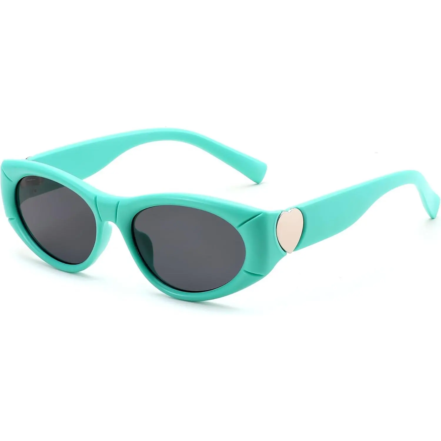 FEISEDY Cat Eye Sunglasses Love Heart Shades Trendy Mirrored UV400 Protection Cute Retro Y2K Sunglasses B0234