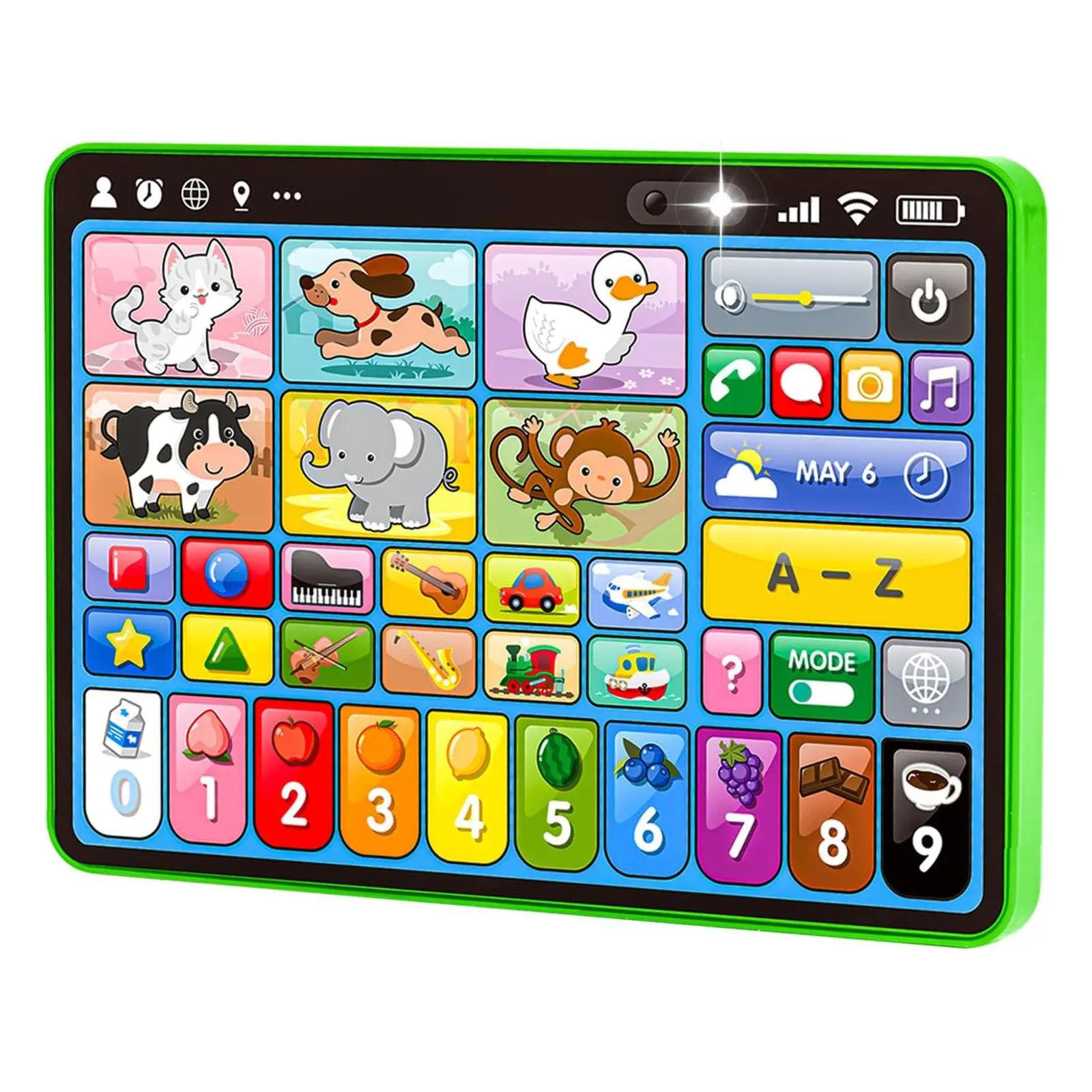 Montessori-Inspired Trilingual Toddler Tablets - New Version Learning Entertainment Tablet for Ages 1-3, Educational Toy with Tactile Buttons, Sounds & Speech (English, Spanish, French), Discovery to Quiz in 1 Toy Learning Machine Learning Tool