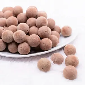 16mm Brown Velvet Bubblegum Bead