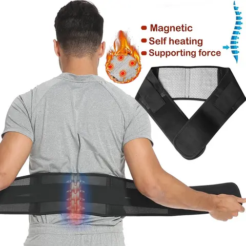 Men's Body Shaper Waist Trainer Belt - Adjustable Elastic Band, Workout Waistband, Breathable Self-Heating Magnetic, Lower Back Pain Relief for Athletes, Business, Gardening Use (Hidden Under Shirts)