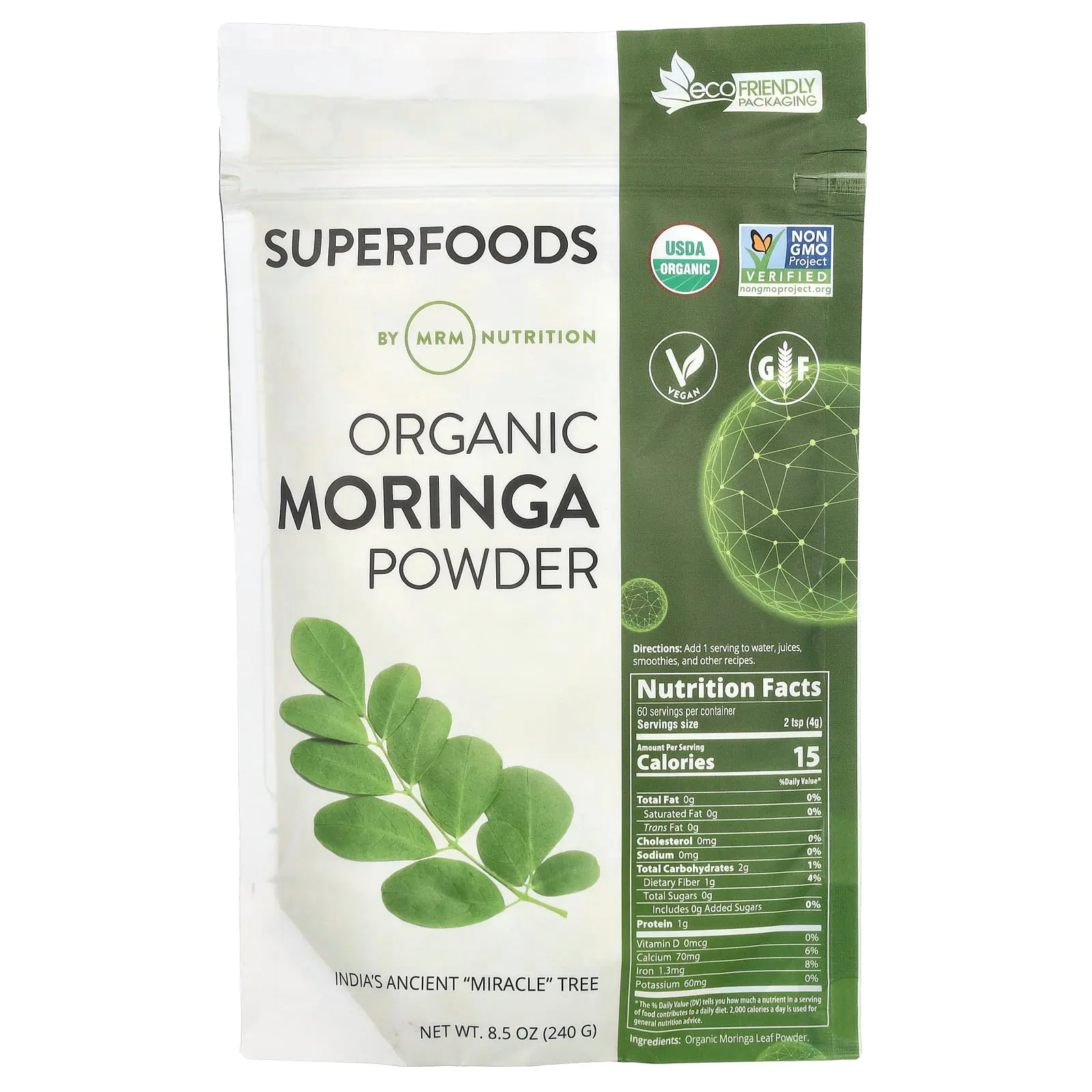 MRM Nutrition Organic Moringa Powder, 8.5 oz (240 g)