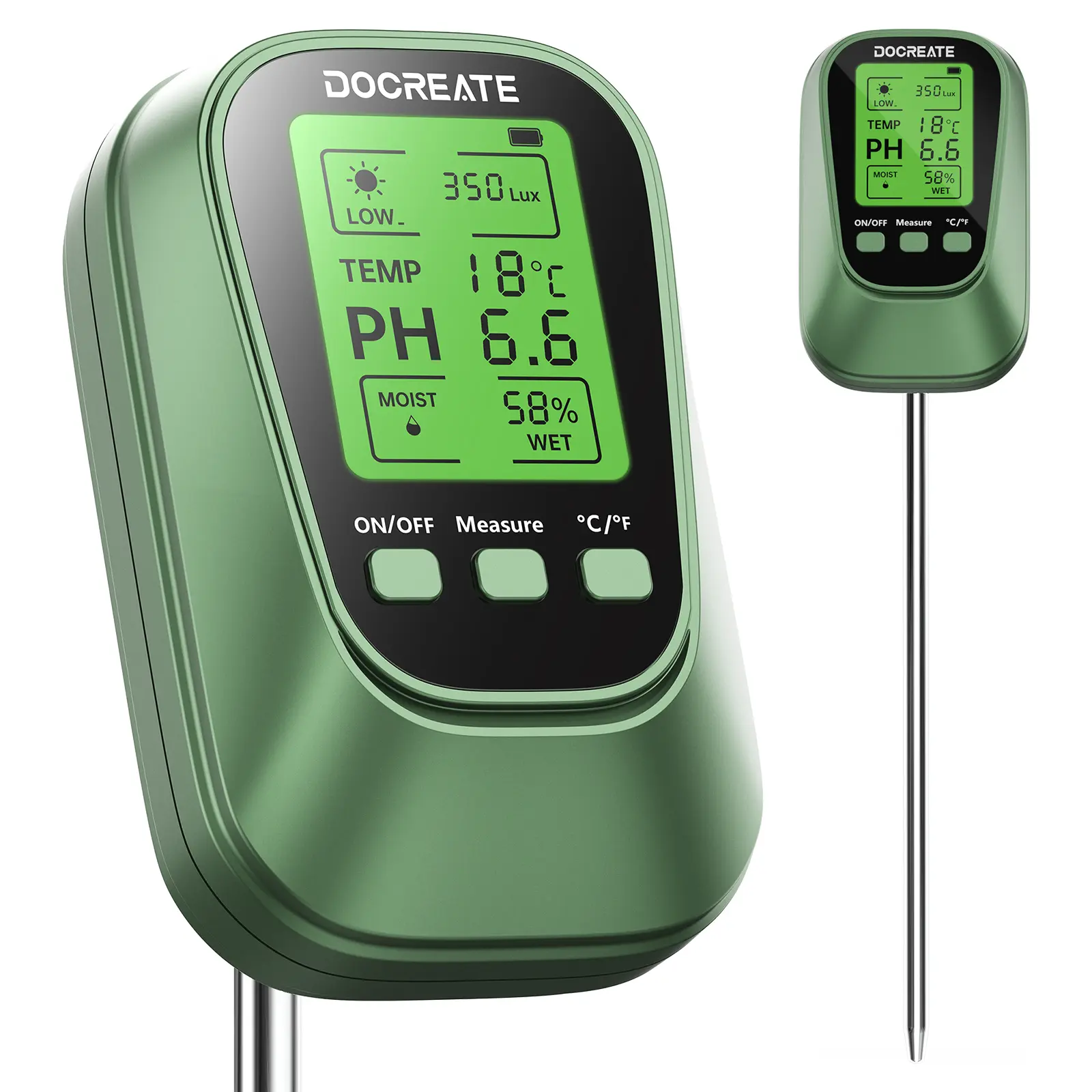 4-in-1 Soil Moisture-PH Tester - Sunlight & Temperature Monitor, No-Setup Easy-to-Use Garden Soil Test Kit for Indoor Plants, Supports Consistent Care, Prevents Growth Issues