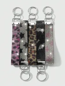 A wrist strap keychain, Trendy cute keychain, with a shining diamond decoration for women, wrist keychain accessory, suitable for women who like sparkling accessories, can be used for ID cards, cameras, small items, car keys, etc.