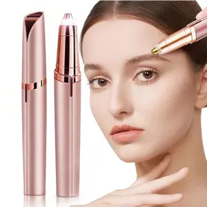 Women's Electric Eyebrow Hair Remover LED Light Stainless Steel Blade Rechargeable Anti-Allergenic Multi-Functional Clean Skin No Pulling