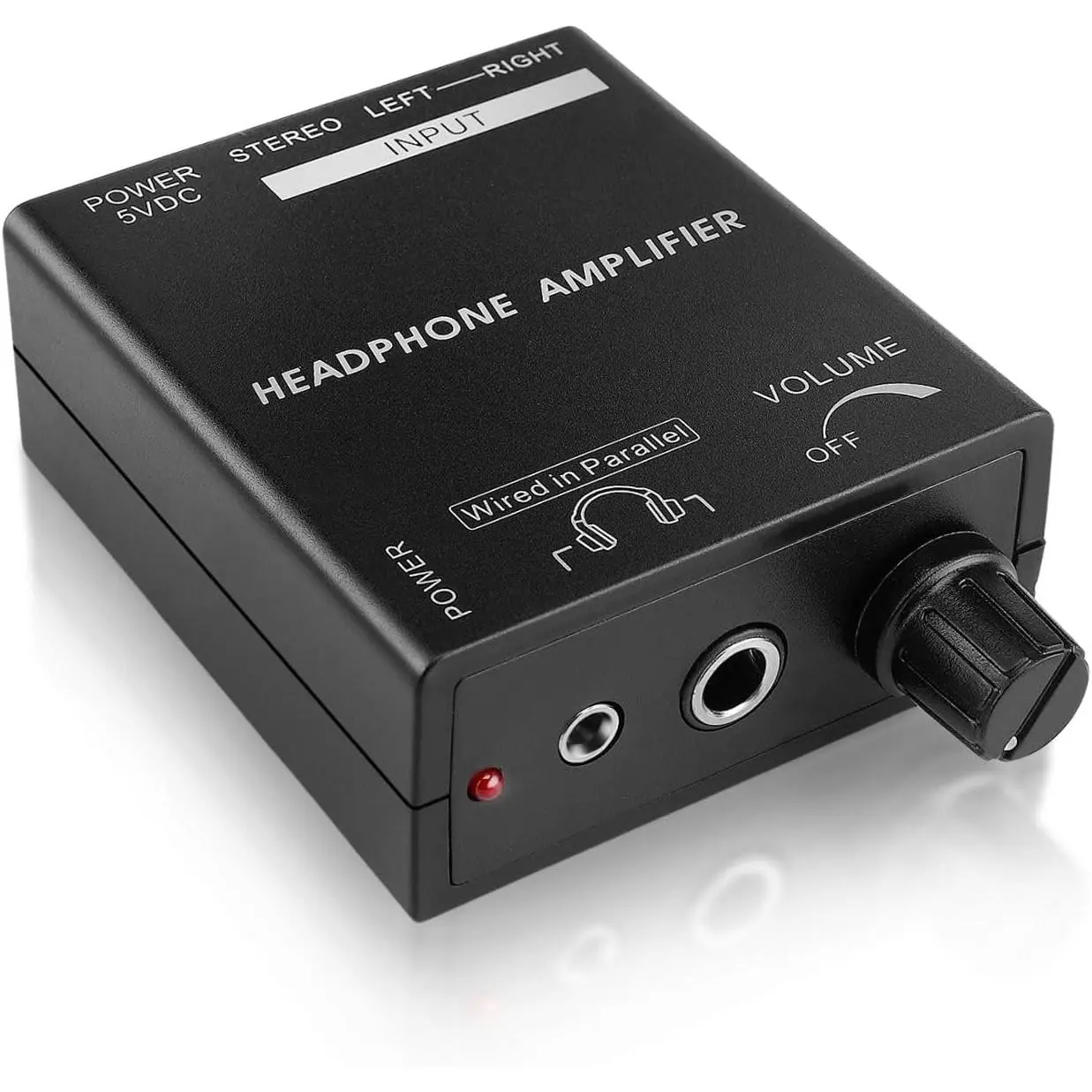 Portable Headphones Amplifier Stereo Headphone Earphone Amp Volume Control Audio Booster with RCA Input 3.5mm 6.3mm Output Jack & Power Switch