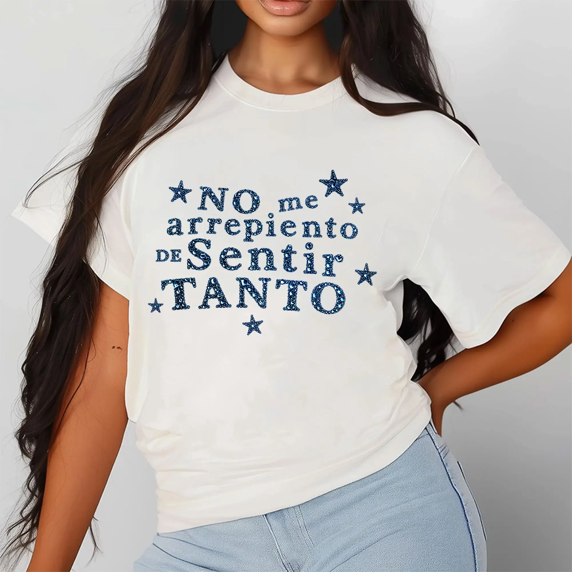 No Me Arrepiento De Sentir Tanto Shirt, Inspired Graphic Tee, Latin Music Fan T-Shirt, Concert Outfit, Blue Graphic Shirt, Unisex