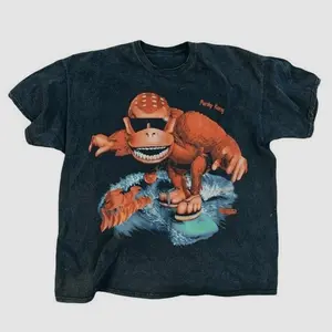 【100% Cotton】Vintage 1995 Funky Kong Surf T-Shirt for Men Funny Oversized Gym Shirt & Soft Workout Top Retro Black T Ult T-Shirt You’ll Love